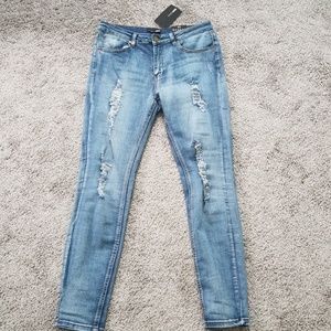 Fashion Nova high rise distressed jeans